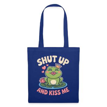 Shut Up And Kiss Me Küss Mich Einfach Valentinstag - Stoffbeutel - Royalblau - Vorne
