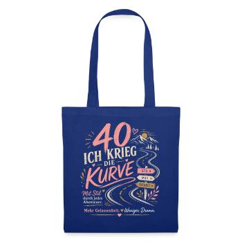 40 Geburtstag Frau Abenteuer Geschenk Humor - Stoffbeutel - Royalblau - Vorne