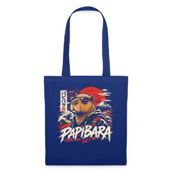  Papibara Capybara Japanische Welle Aufgehende - Stoffbeutel - Royalblau - Vorne