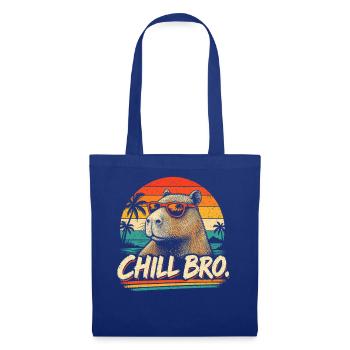 CHILL BRO – Lustiges Capybara mit Sonnenbrille - Stoffbeutel - Royalblau - Vorne
