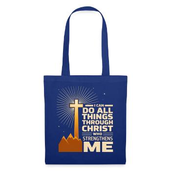 Ich kann alles durch Christus tun - Stoffbeutel - Royalblau - Vorne