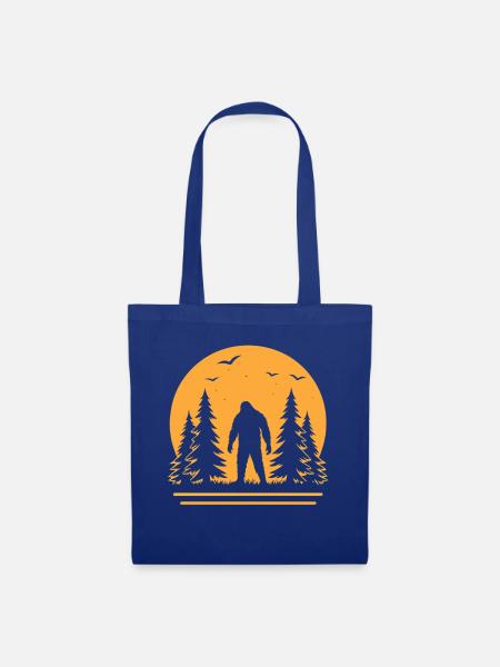 Bigfoot Moon Forest Night Silhouette - Stoffbeutel - Royalblau