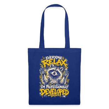 Raccoon Graffiti: Professionell entwickelt - Stoffbeutel - Royalblau - Vorne