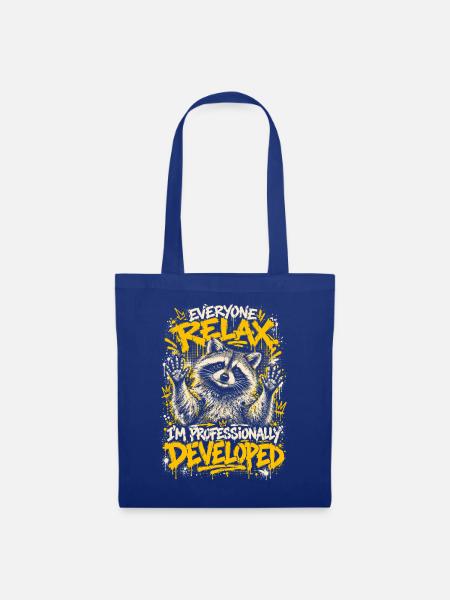 Raccoon Graffiti: Professionell entwickelt - Stoffbeutel - Royalblau
