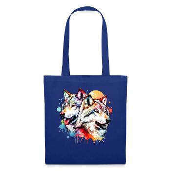 Grauwolf Geschenk - Stoffbeutel - Royalblau - Vorne