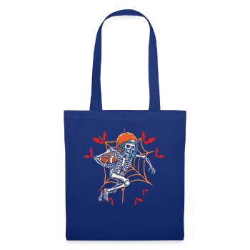 Halloween Skeleton Pumpkin Spooky American Footbal - Stoffbeutel - Royalblau - Vorne