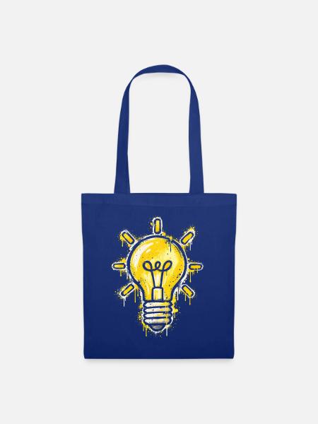 Leuchtende Idee Motiv - Stoffbeutel - Royalblau