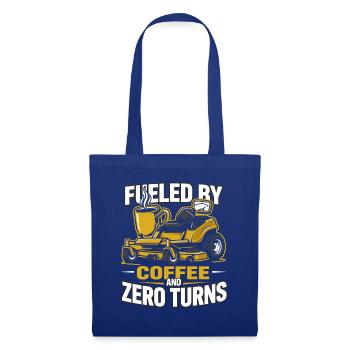 Kaffee Und Rasenmähen Für Aufsitzmäher Fahrer - Stoffbeutel - Royalblau - Vorne