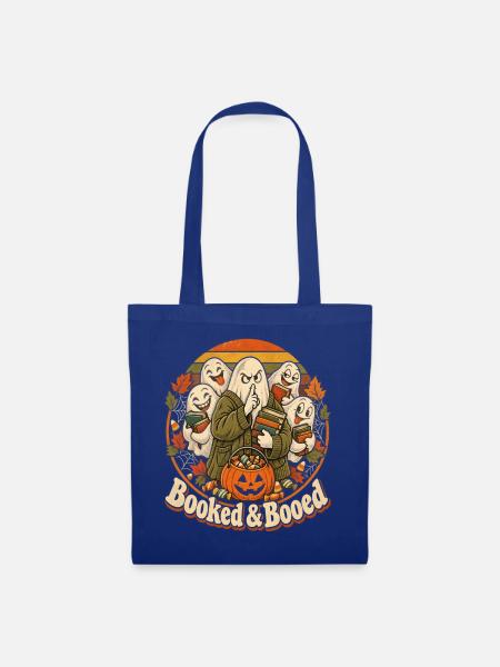 Halloween Geist Booked & Booed Leser - Stoffbeutel - Royalblau