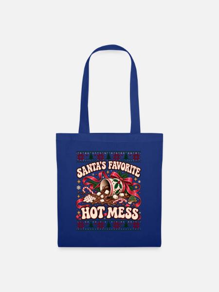 Santa's Favorite Hot Mess Design - Stoffbeutel - Royalblau