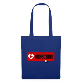 Fabelhaftes Symbol für die Schaltfläche "Abonnieren" des YouTube-Kanals - Stoffbeutel - Royalblau - Vorne