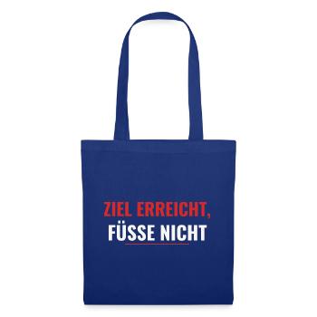 Marathon Geschenkshirt – Ziel erreicht, Füße nicht - Stoffbeutel - Royalblau - Vorne