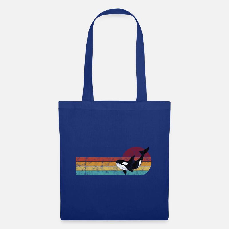 Orca Schwertwal Killerwal Geschenk Retro Wal Ozean - Stoffbeutel - Royalblau