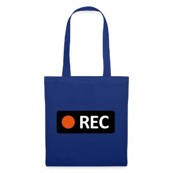 Bouton d’enregistrement REC de la caméra. Enregistrer, live, rec - Sac en tissu - bleu royal - Devant