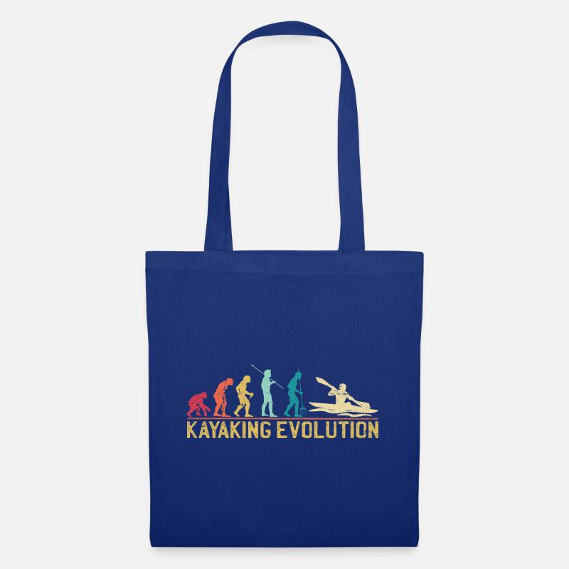 Kayaking Evolution Illustration - Tote Bag - royal blue