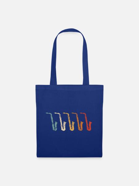Retro Saxophone Design für Saxophonisten - Stoffbeutel - Royalblau