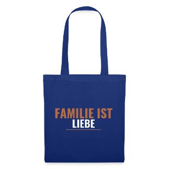 Familie Spruch Familie ist Liebe. - Stoffbeutel - Royalblau - Vorne