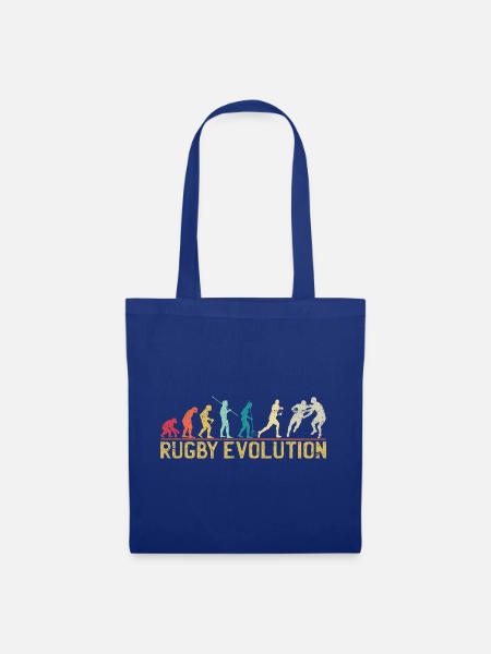 Rugby Evolution Silhouette Design - Stoffbeutel - Royalblau