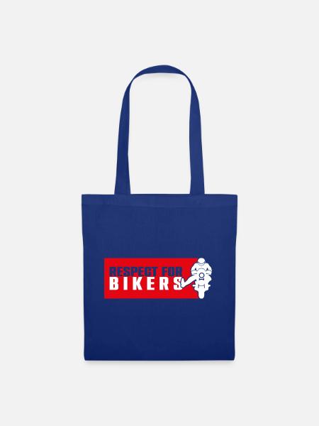 Respektiere Biker auf rotem Hintergrund - Stoffbeutel - Royalblau