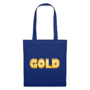 GOLD gold Gold Text Schrift Barren - Stoffbeutel - Royalblau - Vorne