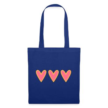 HERZ. HERZ. HEILIGER VALENTINSTAG. LIEBE. LIEBE. WEIHNACHTEN - Stoffbeutel - Royalblau - Vorne