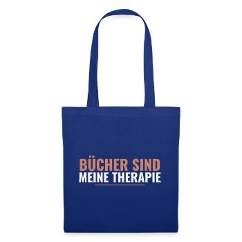 Bücher sind meine Therapie. - Stoffbeutel - Royalblau - Vorne