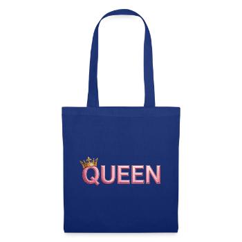 Pink Crown Queen Typografie - Stoffbeutel - Royalblau - Vorne
