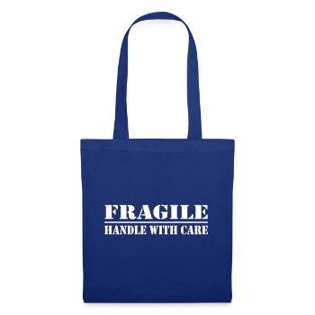 fragile - handle with care - Stoffbeutel - Royalblau - Vorne