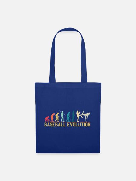 Baseball-Evolutions-Illustration - Stoffbeutel - Royalblau