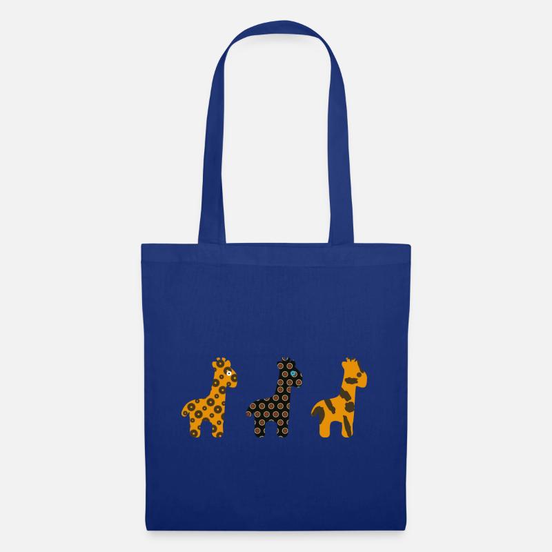 3 Giraffen in einer Reihe - Stoffbeutel - Royalblau