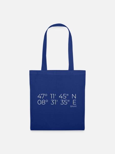 Koordinaten Baar - Stoffbeutel - Royalblau