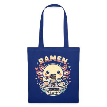 Cadeau mignon aux nouilles ramen et nouilles à l’axolotl Kawaii - Sac en tissu - bleu royal - Devant