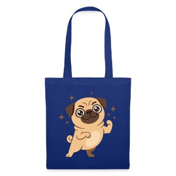 Mops Sternenzauber - Stoffbeutel - Royalblau - Vorne