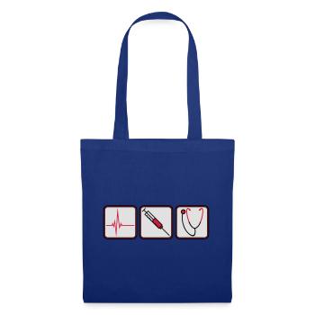arzt 3 button spritze logo Stethoskop abhoeren her - Stoffbeutel - Royalblau - Vorne