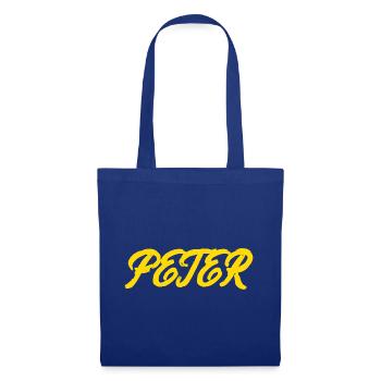 gel er text Peter - Sac en tissu - bleu royal - Devant