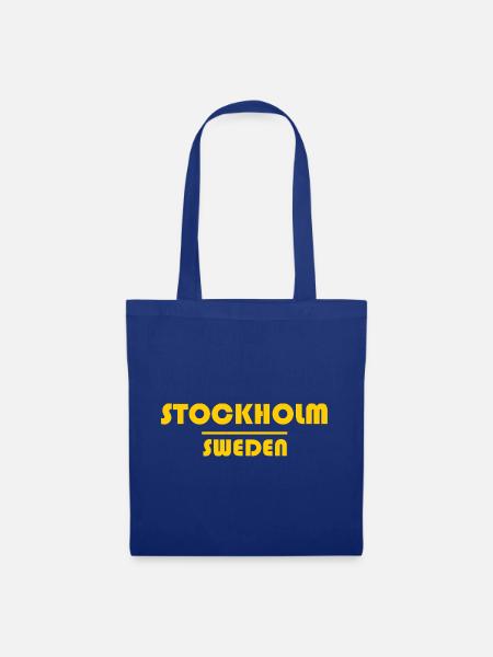 Stockholm, Schweden Fettblocktypografie - Stoffbeutel - Royalblau