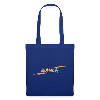 Bianca als Geschenk - Stoffbeutel - Royalblau - Vorne