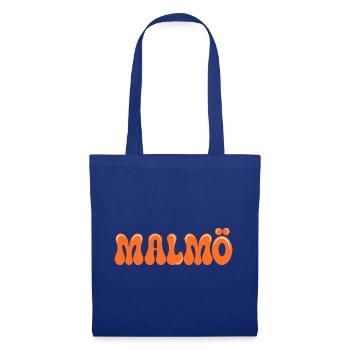 Malmö Neon Orange Retro - Stoffbeutel - Royalblau - Vorne