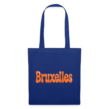 Brüsseler Orange Tippfehlerblasen - Stoffbeutel - Royalblau - Vorne