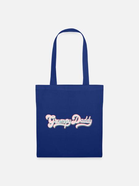 Grumpy Daddy Retro Script - Farbe "Sports Bra" - Stoffbeutel - Royalblau