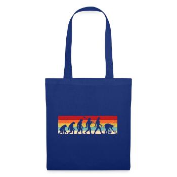 Evolution Pilzsammler, Pilze sammeln Vintage - Stoffbeutel - Royalblau - Vorne