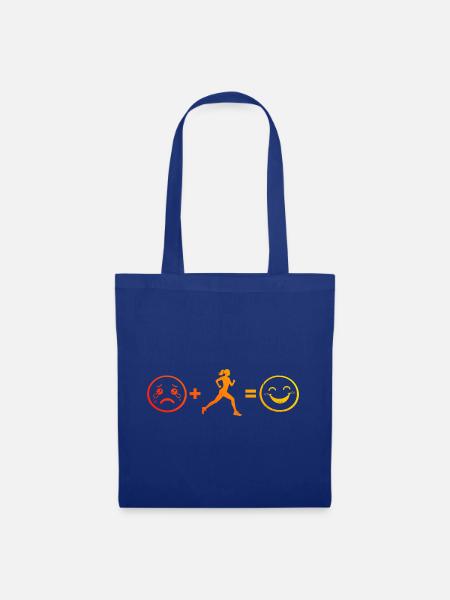 Geschenkidee für eine Running mit Running - Stoffbeutel - Royalblau