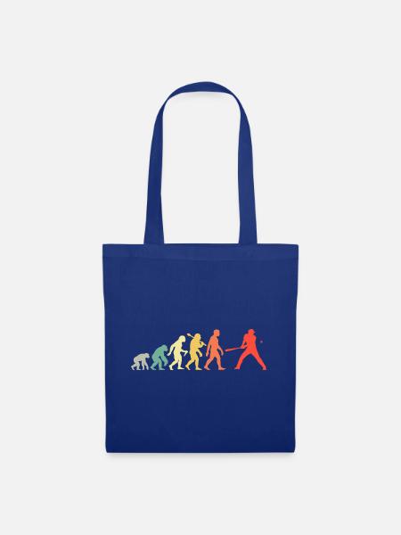 Baseball Evolution Baseballspieler Batter Retro - Stoffbeutel - Royalblau