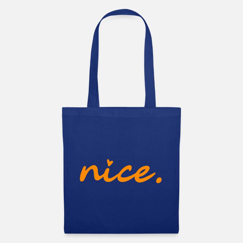 Nice. (orange without shadow) - Tote Bag - royal blue
