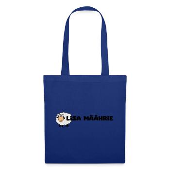 Lisa Marie - Schriftzug Lisa Mäährie mit Schaf - Stoffbeutel - Royalblau - Vorne