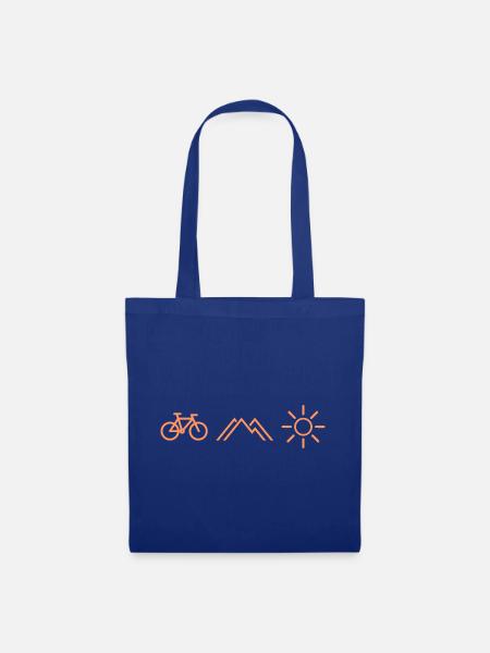 Fahrrad Berge Sonne - Stoffbeutel - Royalblau