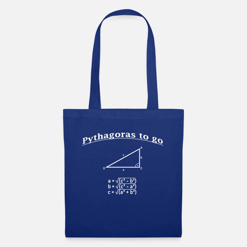 Pythagoras to go weiss - Stoffbeutel - Royalblau