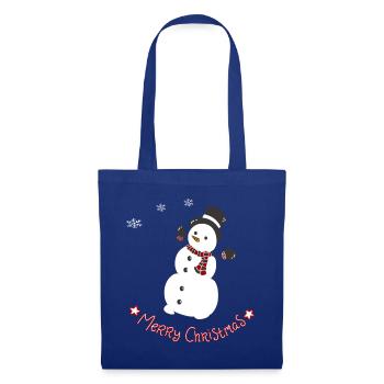 Bonhomme de neige joyeux avec écharpe - Sac en tissu - bleu royal - Devant
