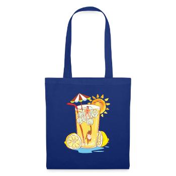 Erfrischender Zitronen-Relax-Design - Stoffbeutel - Royalblau - Vorne