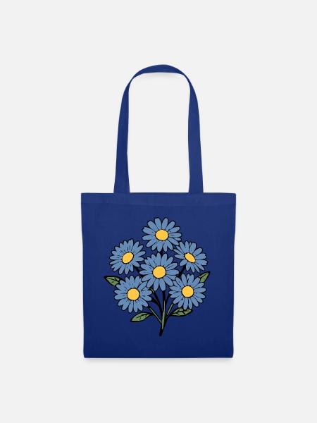 Blume blaue Blumen Blüte Blumenstrauß - Stoffbeutel - Royalblau